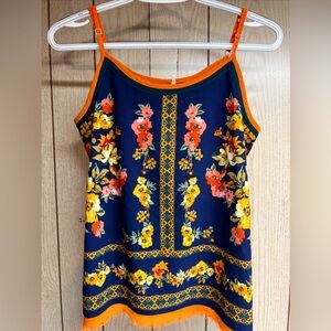 Women’s Blu Pepper Floral Tank Top Camisole Adjustable Straps Summer Small